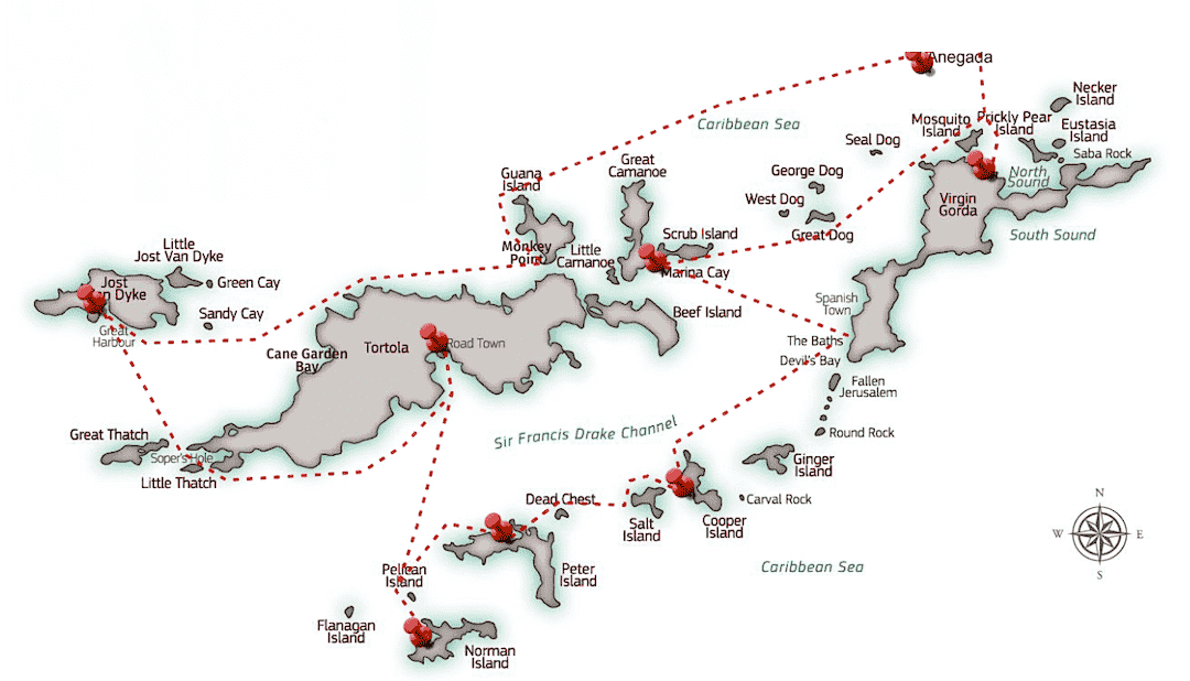 BVICharterItinerary BVI Catamaran Charter